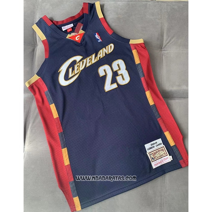 Camiseta Cleveland Cavaliers Lebron James #23 Mitchell & Ness 2008-09 Azul